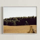 "NATURAL TEXTURE IV" - Art Print in Yellow field by Lying on the grass - Framed