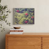 "Red Poppy Flowers" - Art Print in Khaki, smoky green, red by Lying on the grass - In a Room