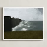 "Moher 3" - Art Print in Stony Blue by Kristen Marie - Framed Canvas