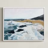 "Seafaring" - Art Print in sea mist blue by Shawnee Mills - Framed Canvas