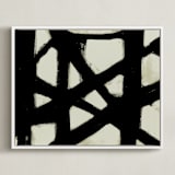 "Missed Connections" - Art Print in Black and White by Ilana Greenberg - Framed Canvas