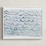 "waves" - Art Print in pool blue by Kelly Witmer - Framed Canvas