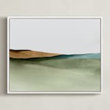 "Rolling Fields" - Art Print in green by Little Valley Studio - Framed Canvas