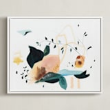 "Lyrical" - Art Print in Nude Coral by Sarah McInroe - Framed Canvas