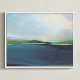 "Lake View" - Art Print in Lake Blue by AlisonJerry - Framed Canvas