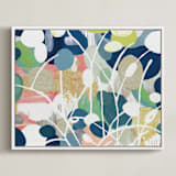 "Summer Rising" - Art Print in pink by Nancy Ramirez - Framed Canvas