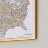 "Detailed map of the United States" - Art Print in Taupe and grey by Rosana Laiz Blursbyai - Frame Close-up
