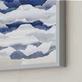 "Metallic mountain silhouette" - Art Print in Faded Blue by Oana Prints - Frame Close-up
