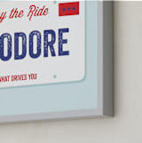 "License Plate" - Personalized Art Print in Cloud by Sarah Cohn - Frame Close-up