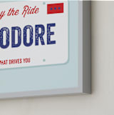 "License Plate" - Personalized Art Print in Cloud by Sarah Cohn - Frame Close-up
