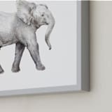 "Baby Watercolor Elephant" - Art Print in Elephant gray by Lauren Rogoff - Frame Close-up