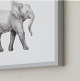 "Baby Watercolor Elephant" - Art Print in Elephant gray by Lauren Rogoff - Frame Close-up