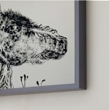 "Horse" - Art Print in Ash by Holly Hudson - Frame Close-up