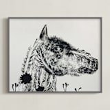 "Horse" - Art Print in Ash by Holly Hudson - Framed