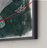 "I Need A Sign" - Art Print in charcoal teal by Lauren Packard - Frame Close-up