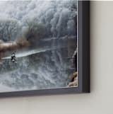 "Winter Kayak" - Art Print in dove blue by Eva Marion - Frame Close-up