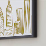 "New York City Scape" - Art Print in Gold Coast by Abby Munn - Frame Close-up