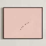 "Birds in Flight" - Art Print in Blush by Kaitie Bryant - Framed