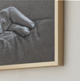 "Restful" - Art Print in Charcoal Gray by Anne Morrison - Frame Close-up