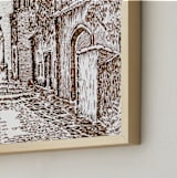 "Cross pathway" - Art Print in Dark brown by Nene - Frame Close-up