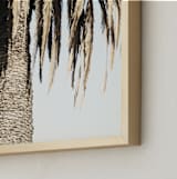 "Hanging Palms" - Art Print in Light Sky Blue by Elan Alvarez Sherman - Frame Close-up