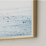"Pacific Beach Surfers" - Art Print in Baby Blue by LindseyErin - Frame Close-up