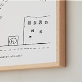 "Your Drawing: Landscape Custom Print" - Custom Print in Deep Gray by Minted - Frame Close-up