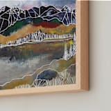 "The Glass Lake" - Art Print in Moody Blue by Sarah Fitzgerald - Frame Close-up