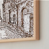 "Cross pathway" - Art Print in Dark brown by Nene - Frame Close-up