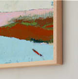 "Breaking Barriers" - Art Print in Tuscan Red by Karyn Denten - Frame Close-up