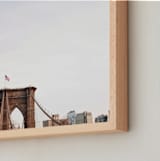 "Minimalist's View of the Brooklyn Bridge" - Art Print in Sunset Sky by The One With Wanderlust - Frame Close-up