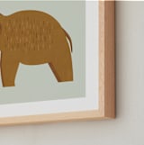 "Woolly Mammoth" - Art Print in Light Green by Amy Mullen - Frame Close-up