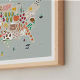 "US Agriculture" - Art Print in Robin's Egg by Joanna Griffin - Frame Close-up