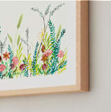 "Wildflower and Free" - Art Print in Chartreuse Green by Lizzie Bowman - Frame Close-up