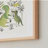 "Catisaurus" - Art Print in Dino Green by Catilustre - Frame Close-up