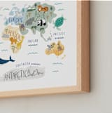 "Our World Map" - Art Print in Pastel Green by Elly - Frame Close-up