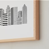 "Linear Cityscape" - Art Print in Black by Daniela - Frame Close-up