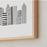 "Linear Cityscape" - Art Print in Black by Daniela - Frame Close-up