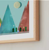 "Hill Country" - Art Print in Country Blue by AlisonJerry - Frame Close-up