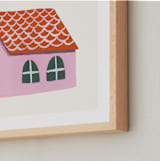 "A Doll's House 1" - Art Print in Pretty Pink by Sarah Knight Davis - Frame Close-up