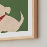 "Fetch 2" - Art Print in Shamrock Green by Jen Tips - Frame Close-up