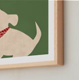 "Fetch 2" - Art Print in Shamrock Green by Jen Tips - Frame Close-up