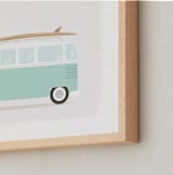 "Beach Bus" - Art Print in Seafoam by Itsy Belle Studio - Frame Close-up