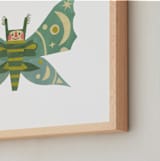 "Midnight Moth" - Art Print in Ocean Teal by Sarah Hand - Frame Close-up