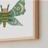 "Midnight Moth" - Art Print in Ocean Teal by Sarah Hand - Frame Close-up