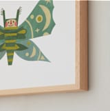 "Midnight Moth" - Art Print in Ocean Teal by Sarah Hand - Frame Close-up