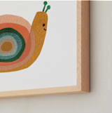 "Paper Snail" - Art Print in Apricot by Carrie Moradi - Frame Close-up