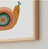 "Paper Snail" - Art Print in Apricot by Carrie Moradi - Frame Close-up