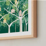 "Forest Village" - Art Print in Jungle by Krissy Bengtson - Frame Close-up