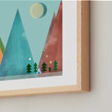 "Hill Country" - Art Print in Country Blue by AlisonJerry - Frame Close-up